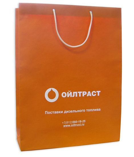 Бумажные пакеты с логотипом "Oil Trust" - подробное фото